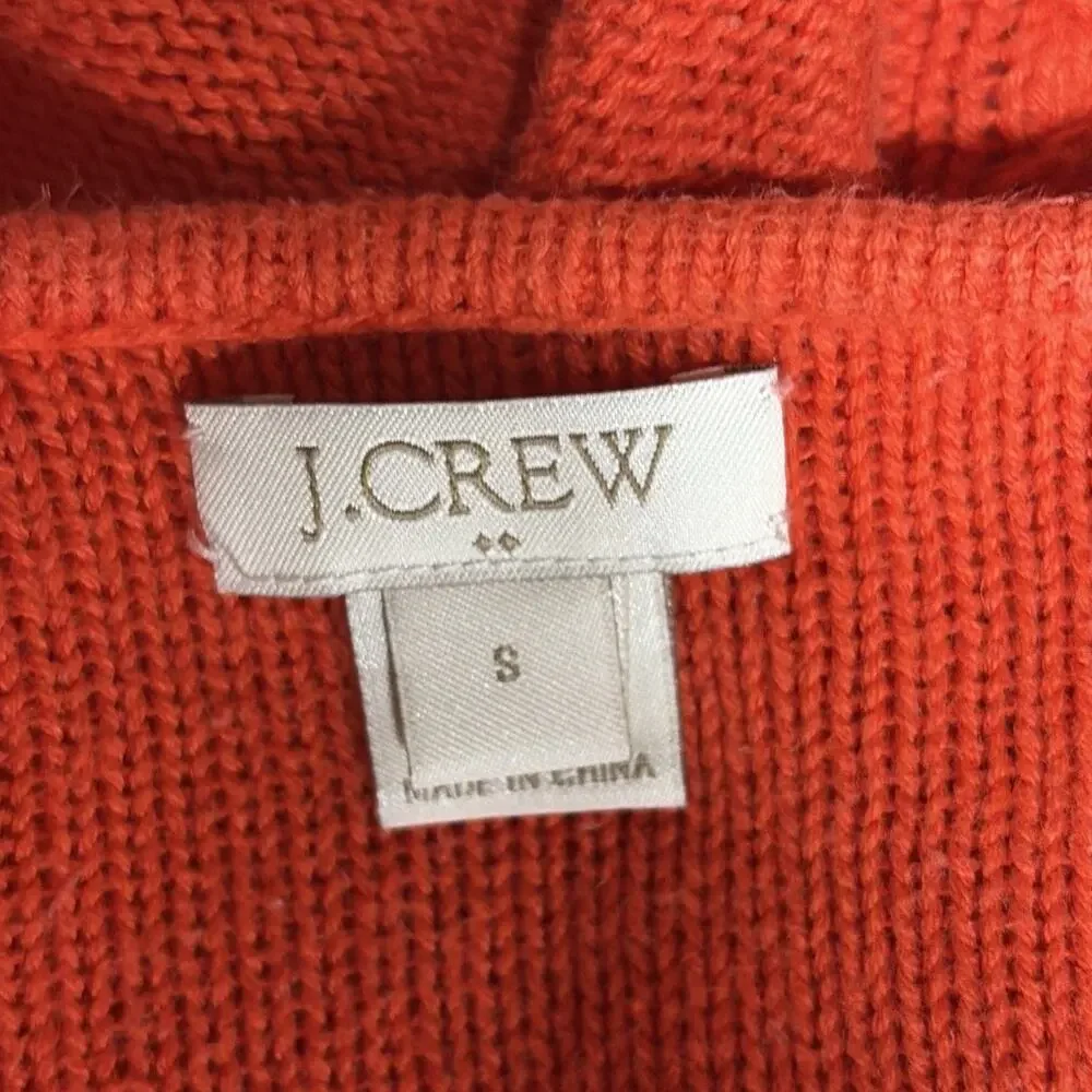J. Crew Orange Cable Knit Sweater - Long SLV - 100% Cotton - Women’s Size Small
